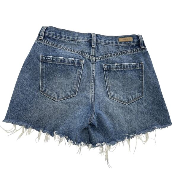 BLANKNYC Shorts Womens 26 Blue High Rise The Perry Mom Short Distressed Denim - Picture 3 of 9